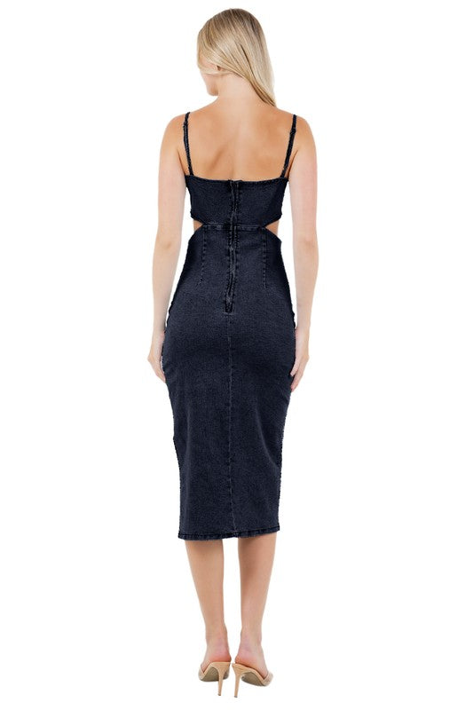 Women's Fashion Denim Maxi Dress