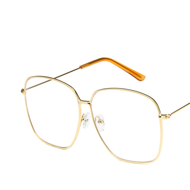 Large frame Square Women Sunglasses Classic Retro Street Beat Metal Mirror Glasses-Unisex