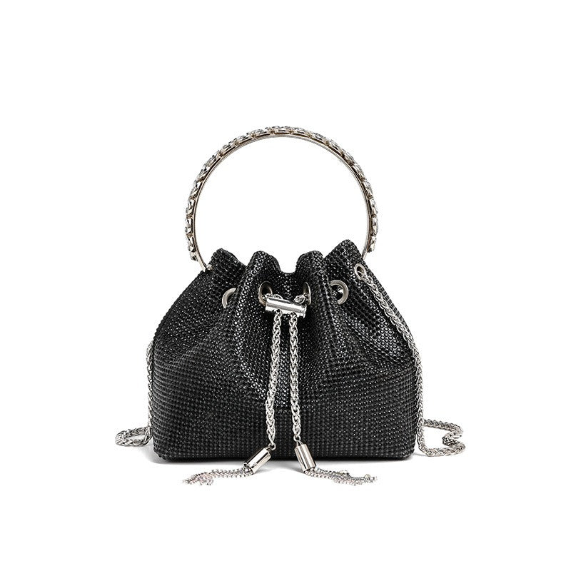 Classic rhinestone bag women's evening bag high-end tassel handbag textured full diamond