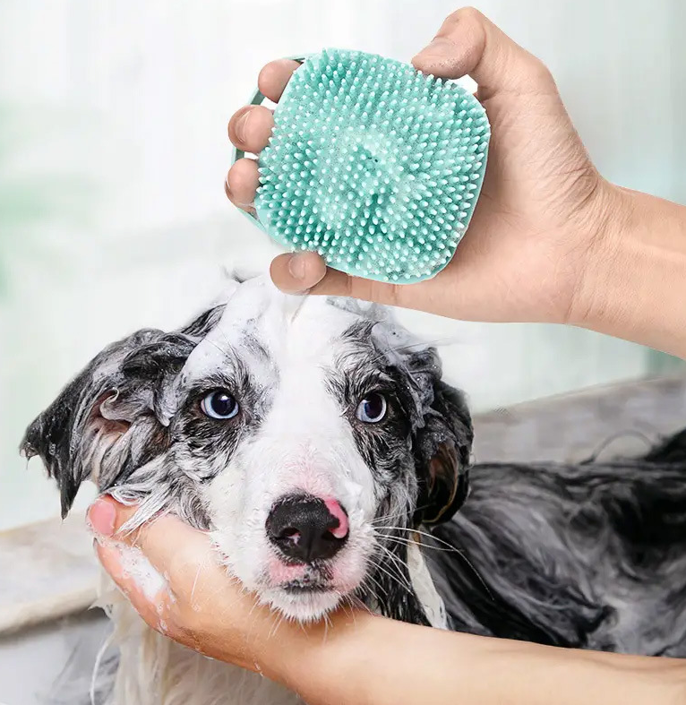 Pet shower brush dog massage grooming brush