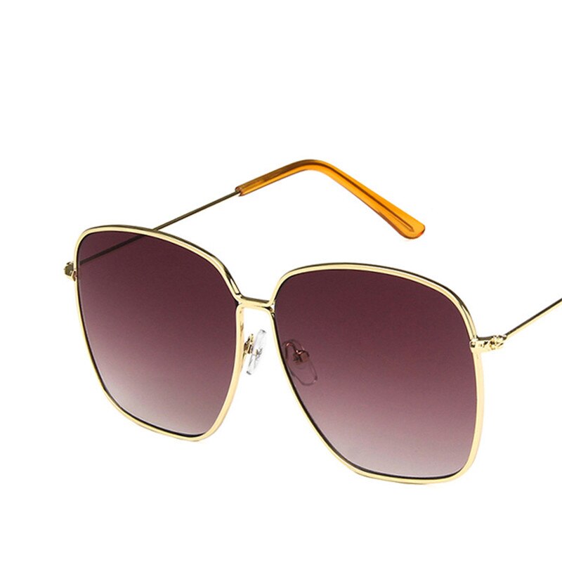 Large frame Square Women Sunglasses Classic Retro Street Beat Metal Mirror Glasses-Unisex