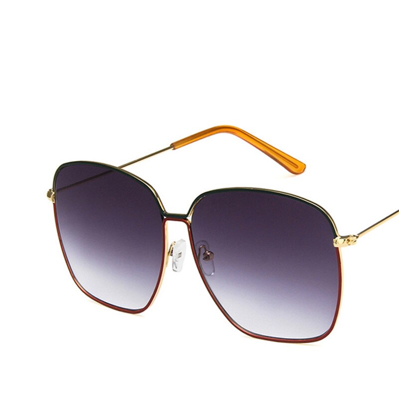 Large frame Square Women Sunglasses Classic Retro Street Beat Metal Mirror Glasses-Unisex