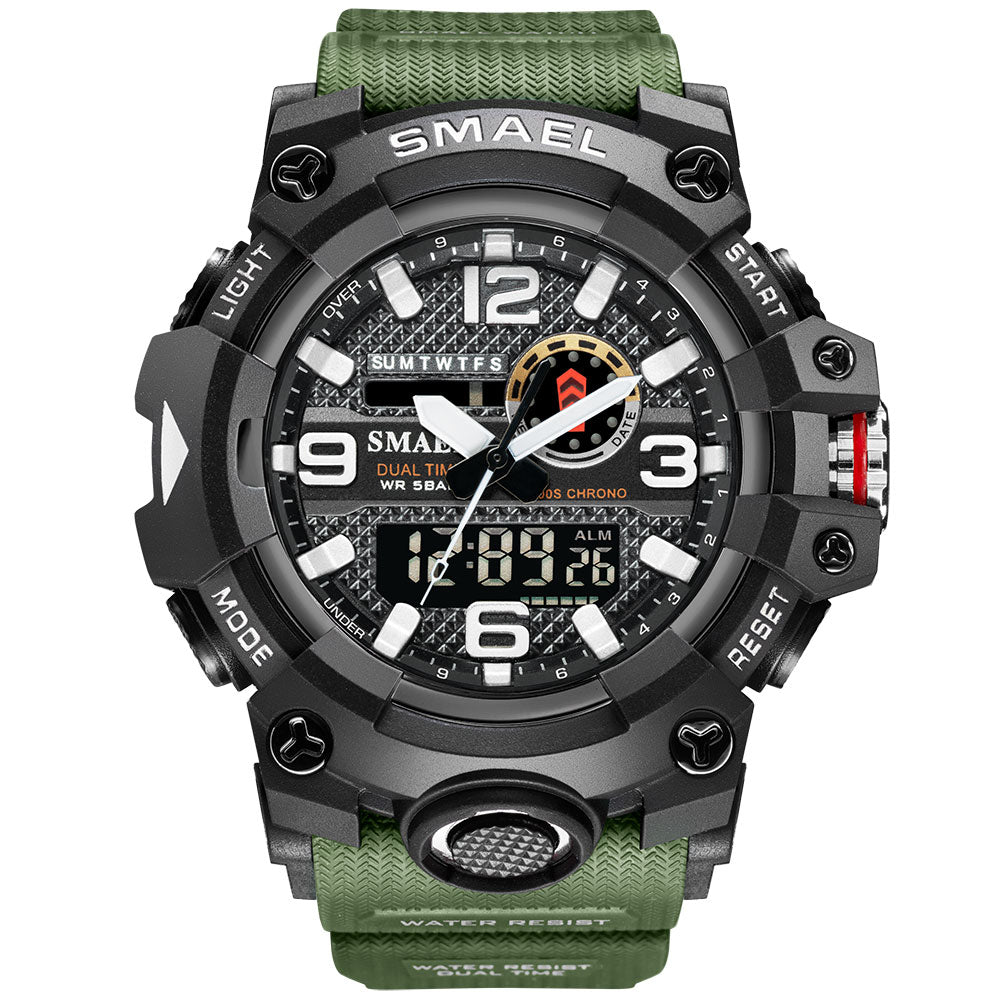 SMAEL 8035 Men Sport Watches Dual Time Digital Watch Quartz 50m Waterproof Watch