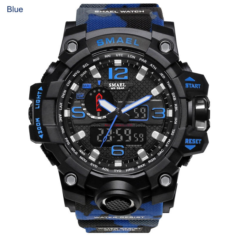 SMAEL Fashion Sport Watch Alarm Clock Camouflage Waterproof Week Display Men's Watches Digital Watch
