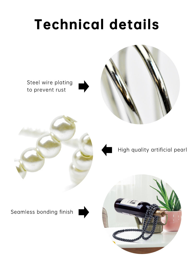 Pearl Necklace Stainless Steel Wine Rack Wine Pedestal Clamp Holder
