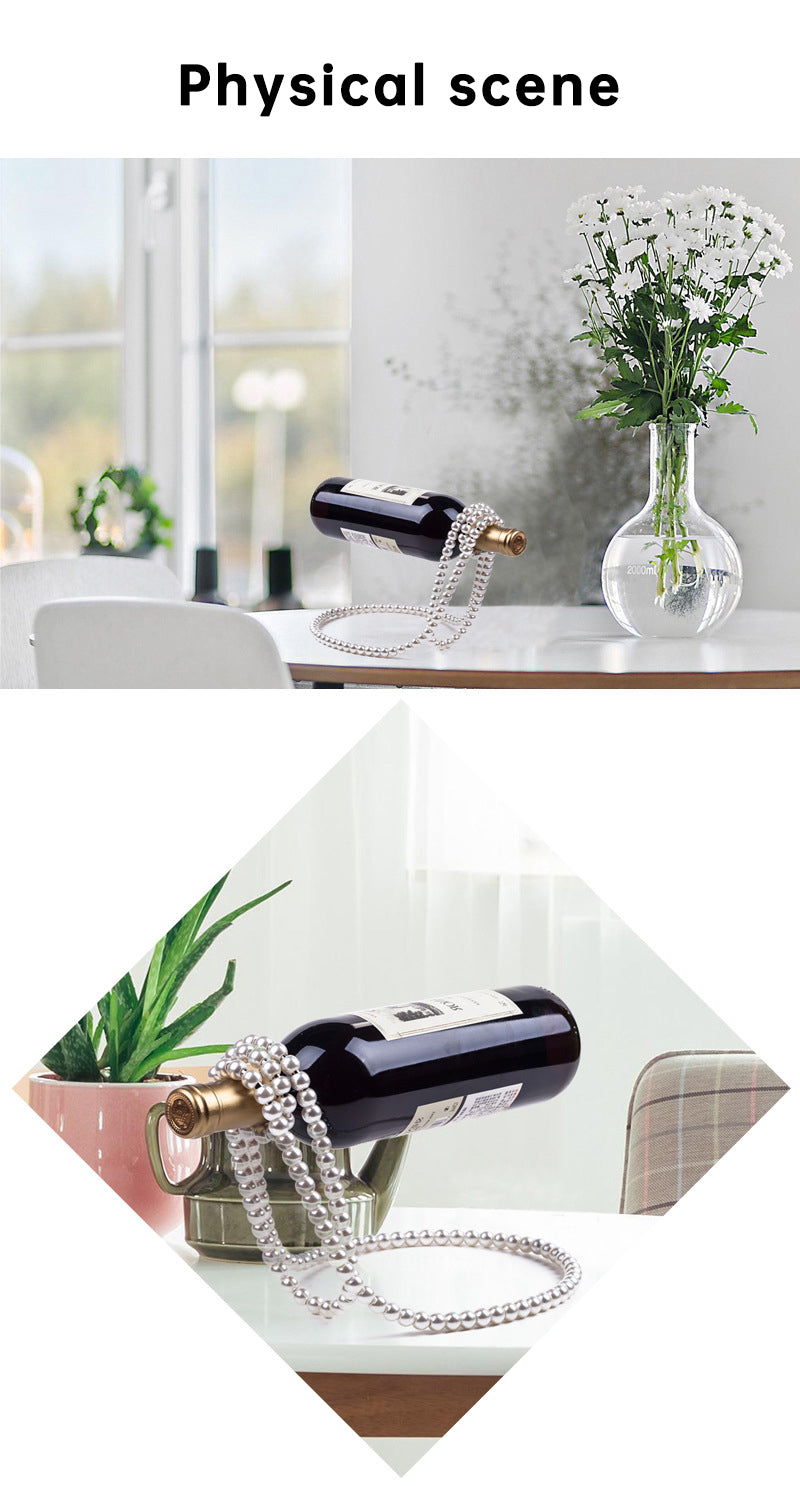 Pearl Necklace Stainless Steel Wine Rack Wine Pedestal Clamp Holder