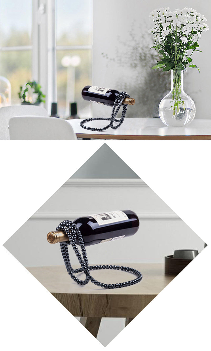 Pearl Necklace Stainless Steel Wine Rack Wine Pedestal Clamp Holder