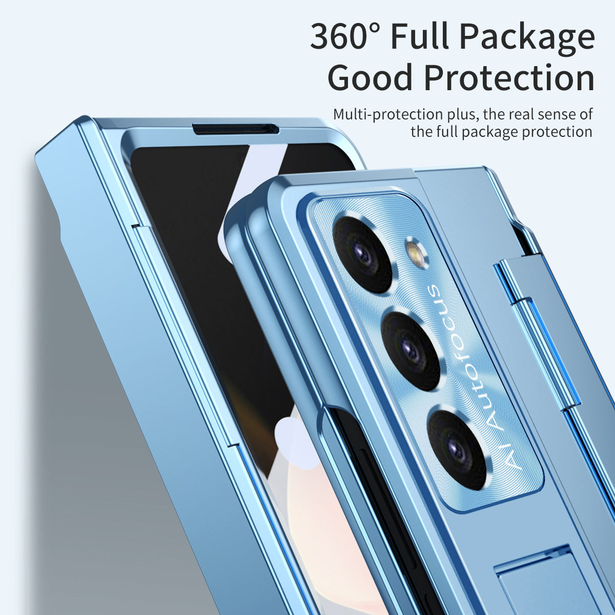 Samsung zfold 5 phone case FOLD4 flat hinge folding protective cover FOLD3 solid color bracket anti drop