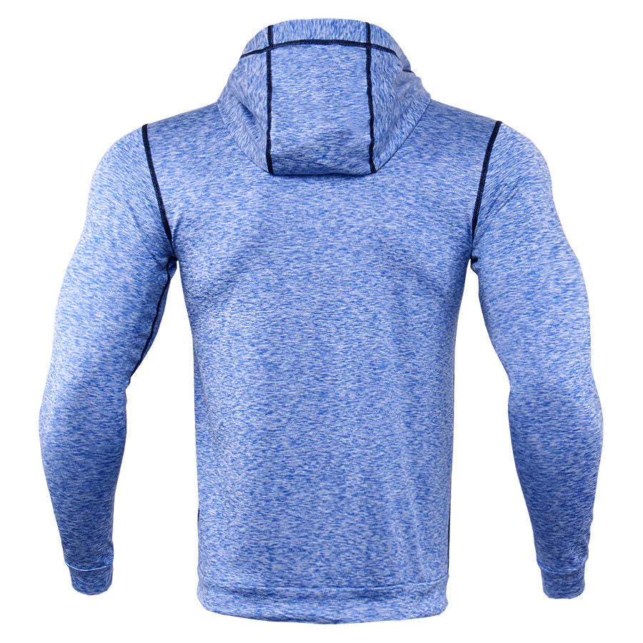 New Rashgard Hooded Sport Shirt Men Long Sleeve Zipper Running T Shirt