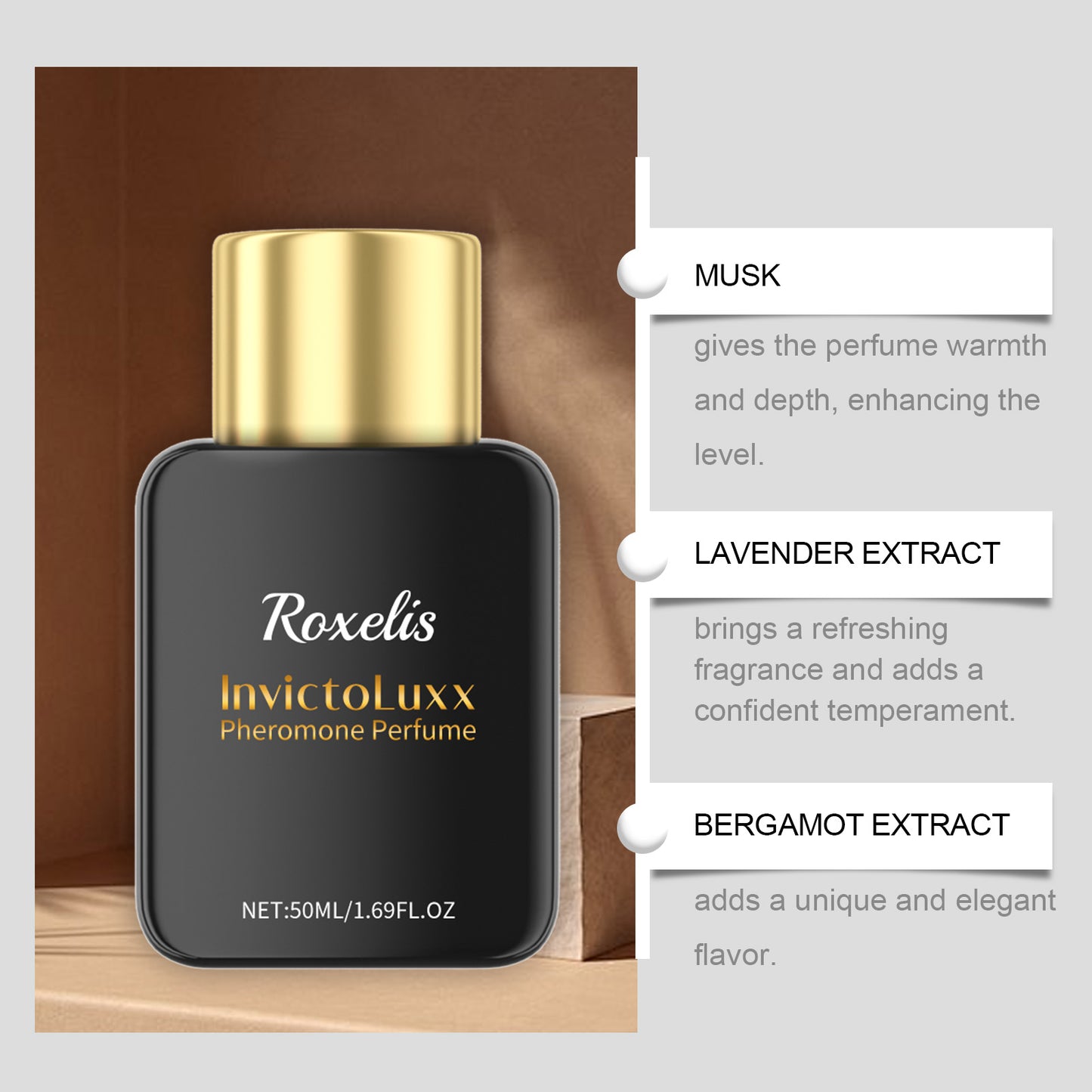 Roxelis Strong Bergamot Perfume Perfume Lasting Fragrance Men Fresh And Natural Exudes Charm Niche Fragrance