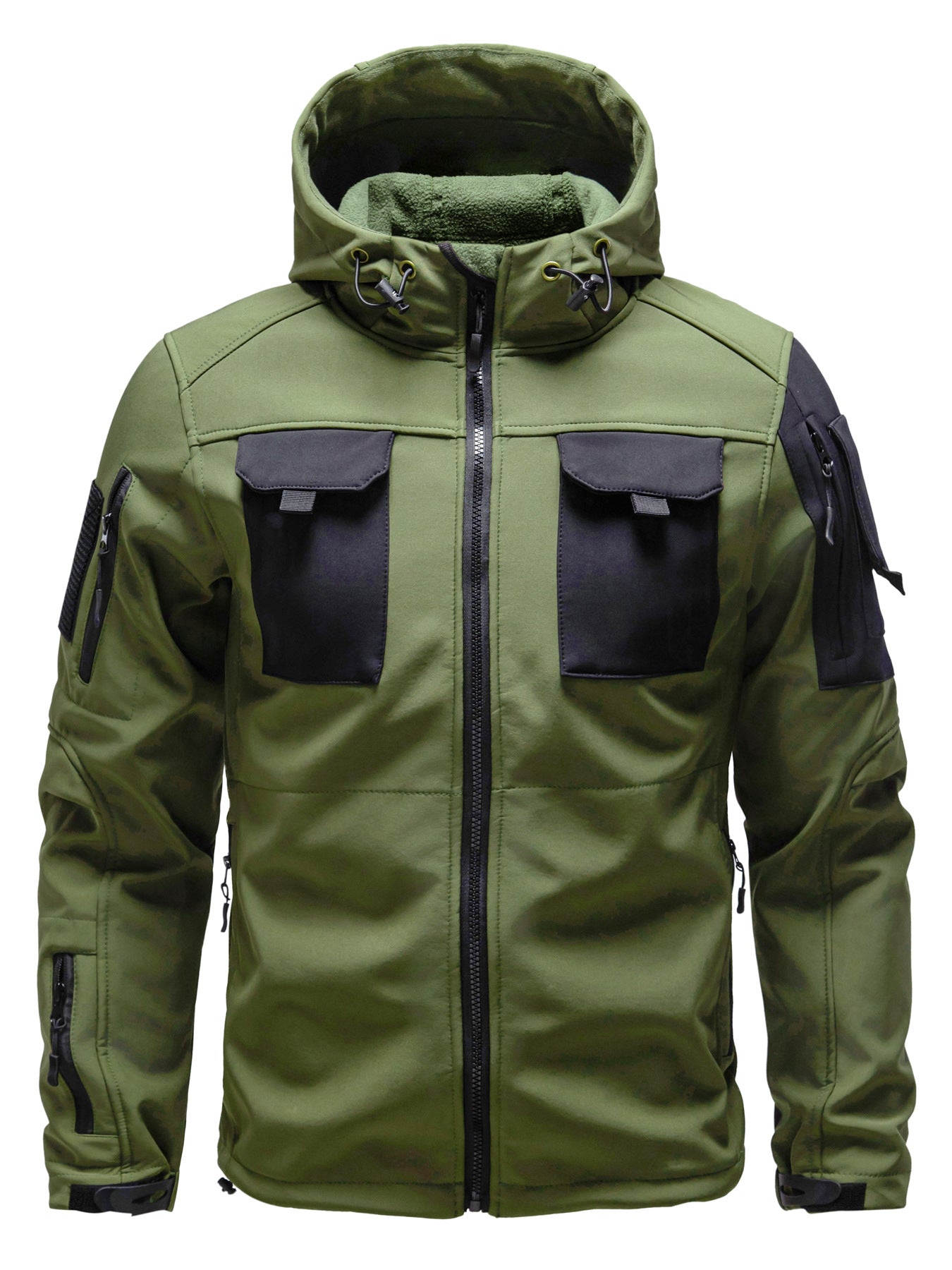 Tactical jacket for men-thick and warm outdoor military enthusiast waterproof hooded mountaineering suit