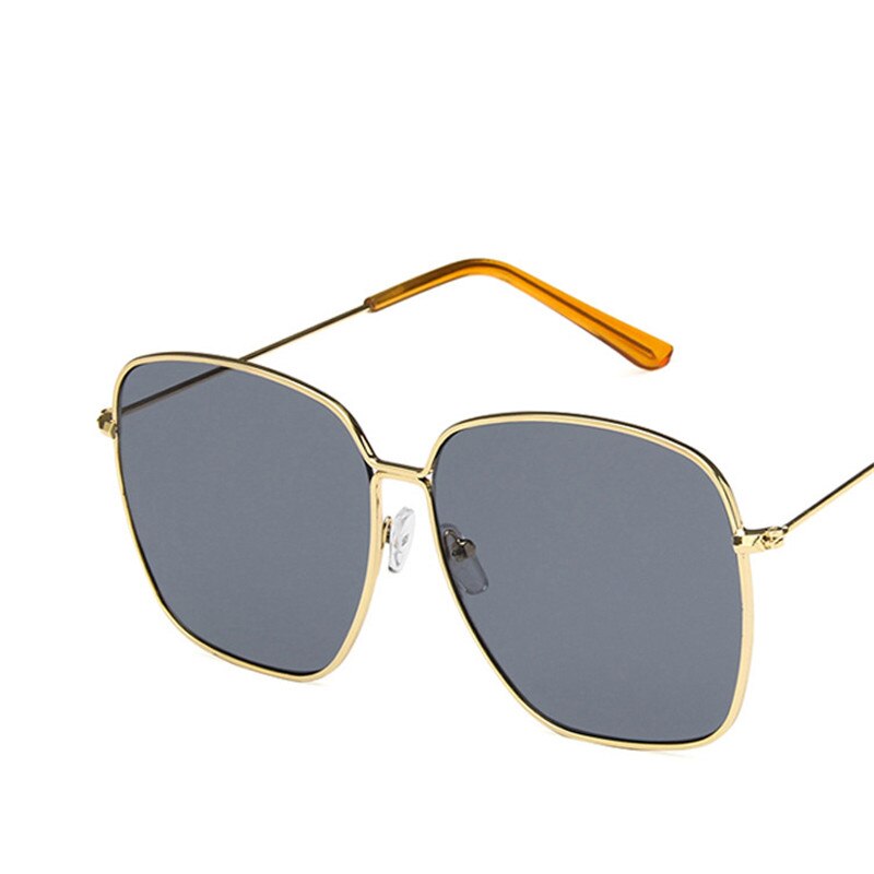Large frame Square Women Sunglasses Classic Retro Street Beat Metal Mirror Glasses-Unisex
