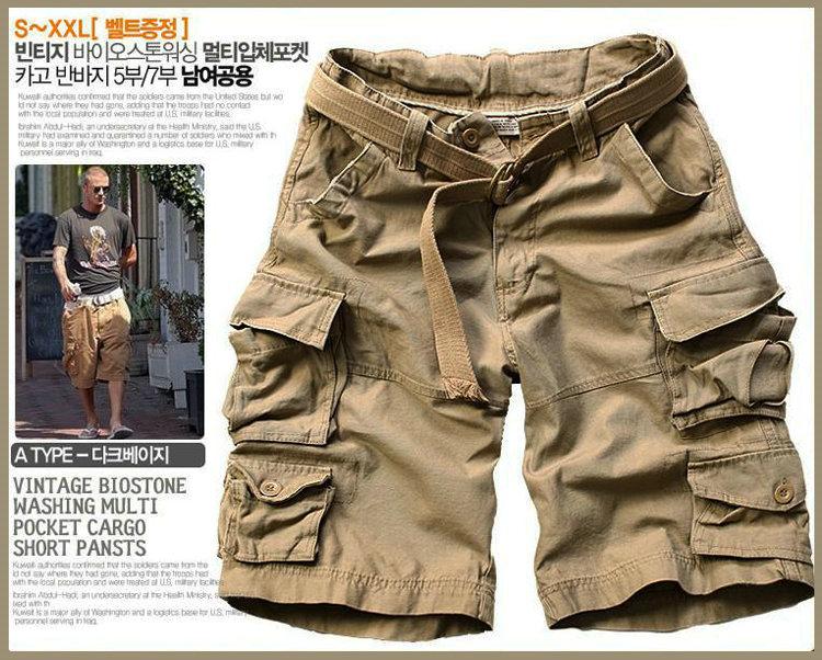 Men's Casual Loose Knee-length Mens Cargo Shorts