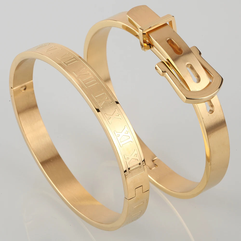 Stainless steel Bangle Bracelets Men's Fashion Titanium Steel