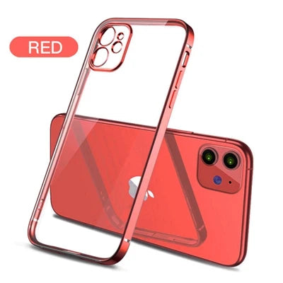 New Square Plating Soft Case For iPhone 11 Pro 11Pro Max Transparent Clear Phone Case Cover