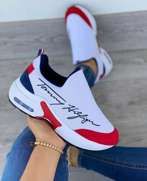 Casual Breathable Wedges Walking Sneakers Flat Women's Shoes