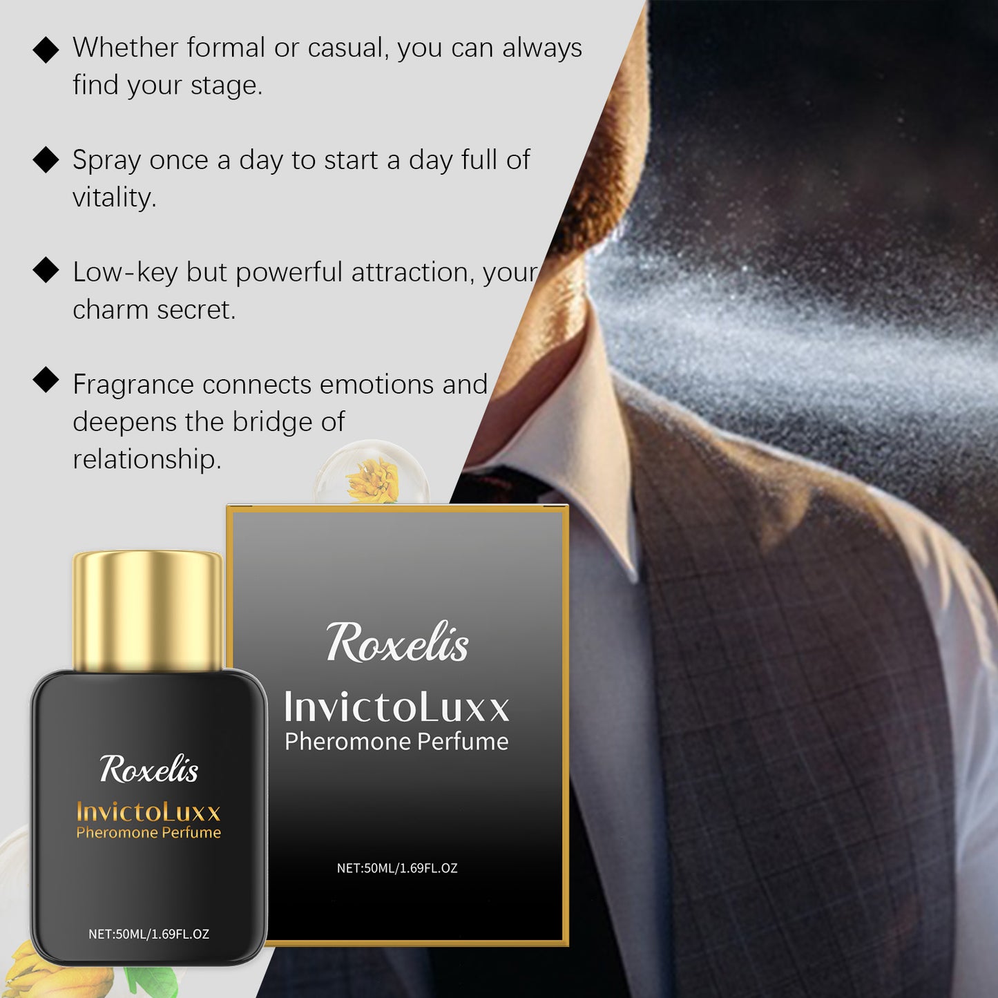 Roxelis Strong Bergamot Perfume Perfume Lasting Fragrance Men Fresh And Natural Exudes Charm Niche Fragrance