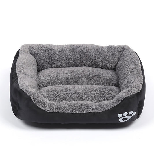 Soft and cozy fleece pet bed. Waterproof bottom.