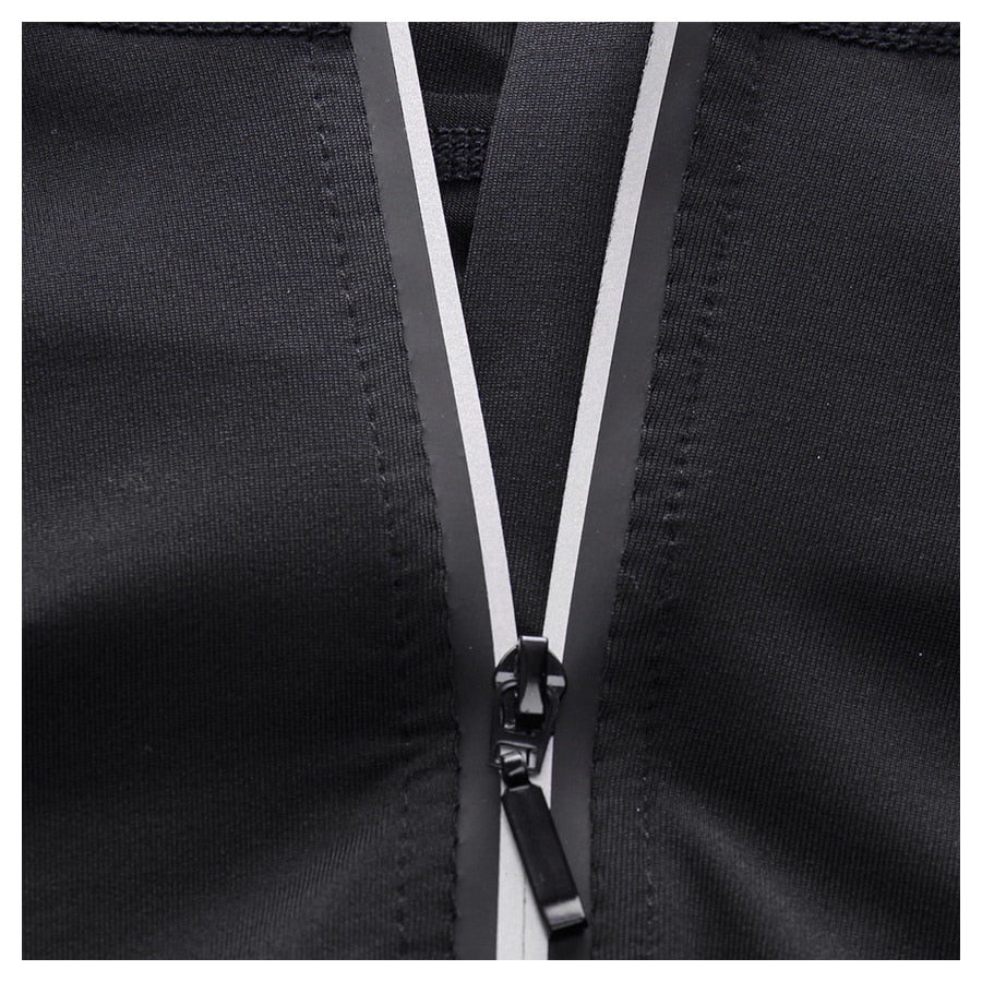 New Rashgard Hooded Sport Shirt Men Long Sleeve Zipper Running T Shirt
