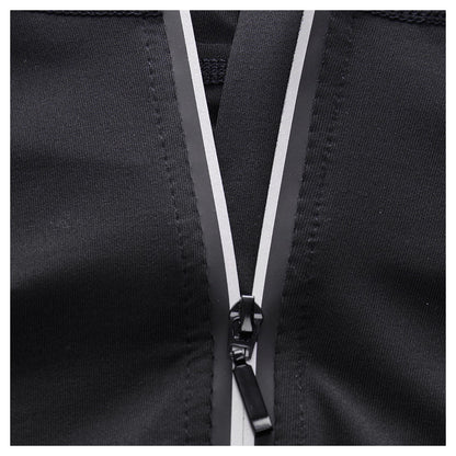 New Rashgard Hooded Sport Shirt Men Long Sleeve Zipper Running T Shirt