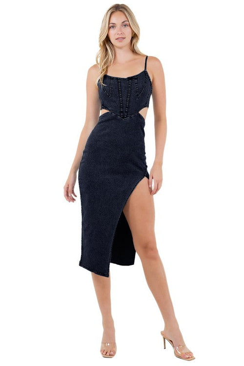 Women's Fashion Denim Maxi Dress