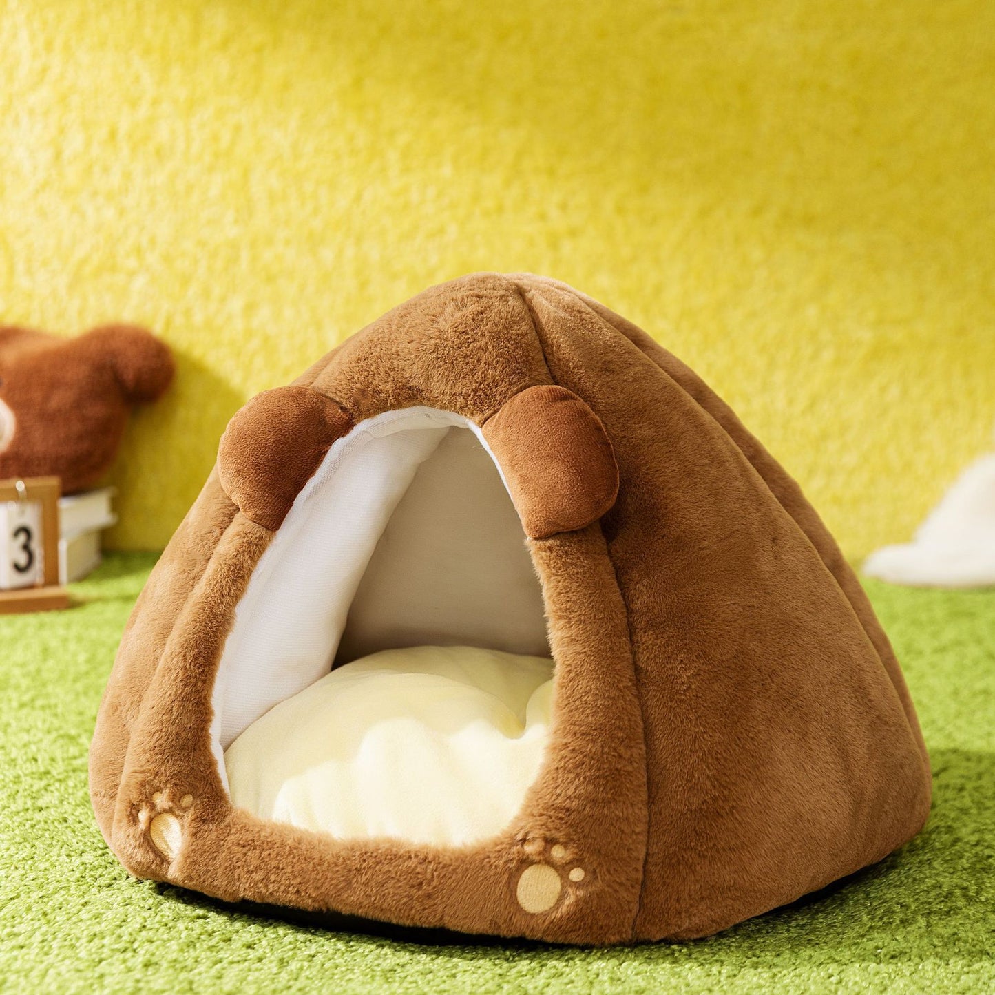 Toast bread pet open semi closed bed for cats and dogs