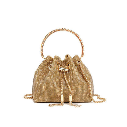 Classic rhinestone bag women's evening bag high-end tassel handbag textured full diamond