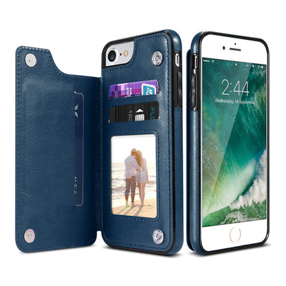 Retro PU Leather Case For iPhone Multi Card Holders Phone Case