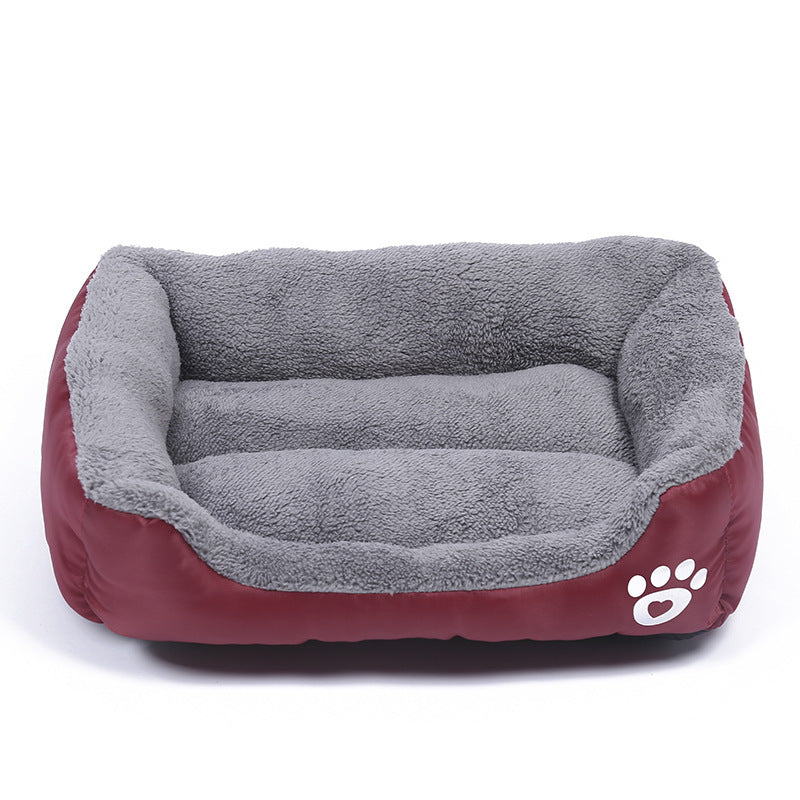 Soft and cozy fleece pet bed. Waterproof bottom.