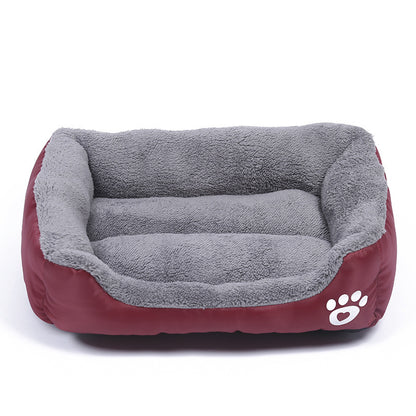 Soft and cozy fleece pet bed. Waterproof bottom.