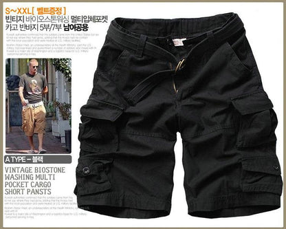 Men's Casual Loose Knee-length Mens Cargo Shorts