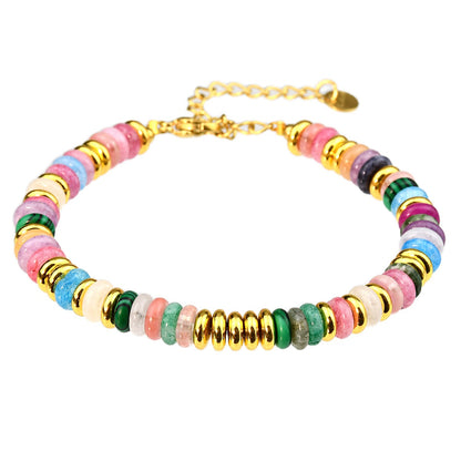 In style dopamine colored natural crystal bracelet