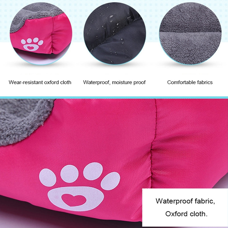 Soft and cozy fleece pet bed. Waterproof bottom.