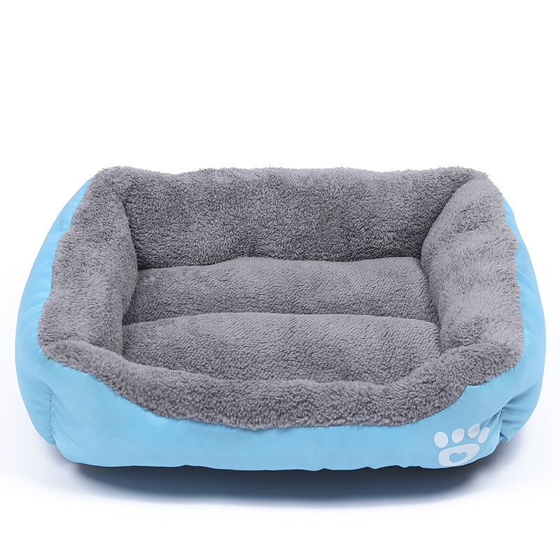 Soft and cozy fleece pet bed. Waterproof bottom.