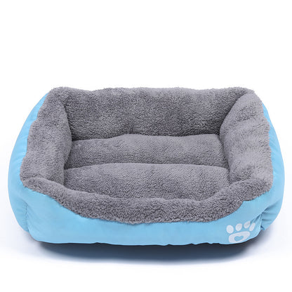 Soft and cozy fleece pet bed. Waterproof bottom.