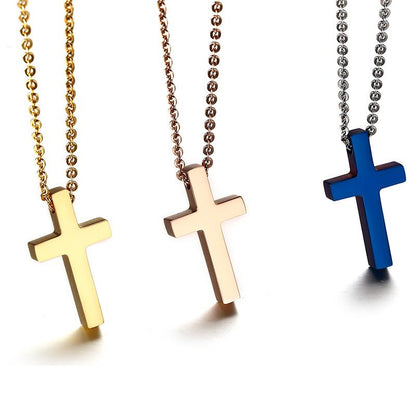 Vnox Classic Blank Cross Necklaces Prayer Christ Men Jewelry