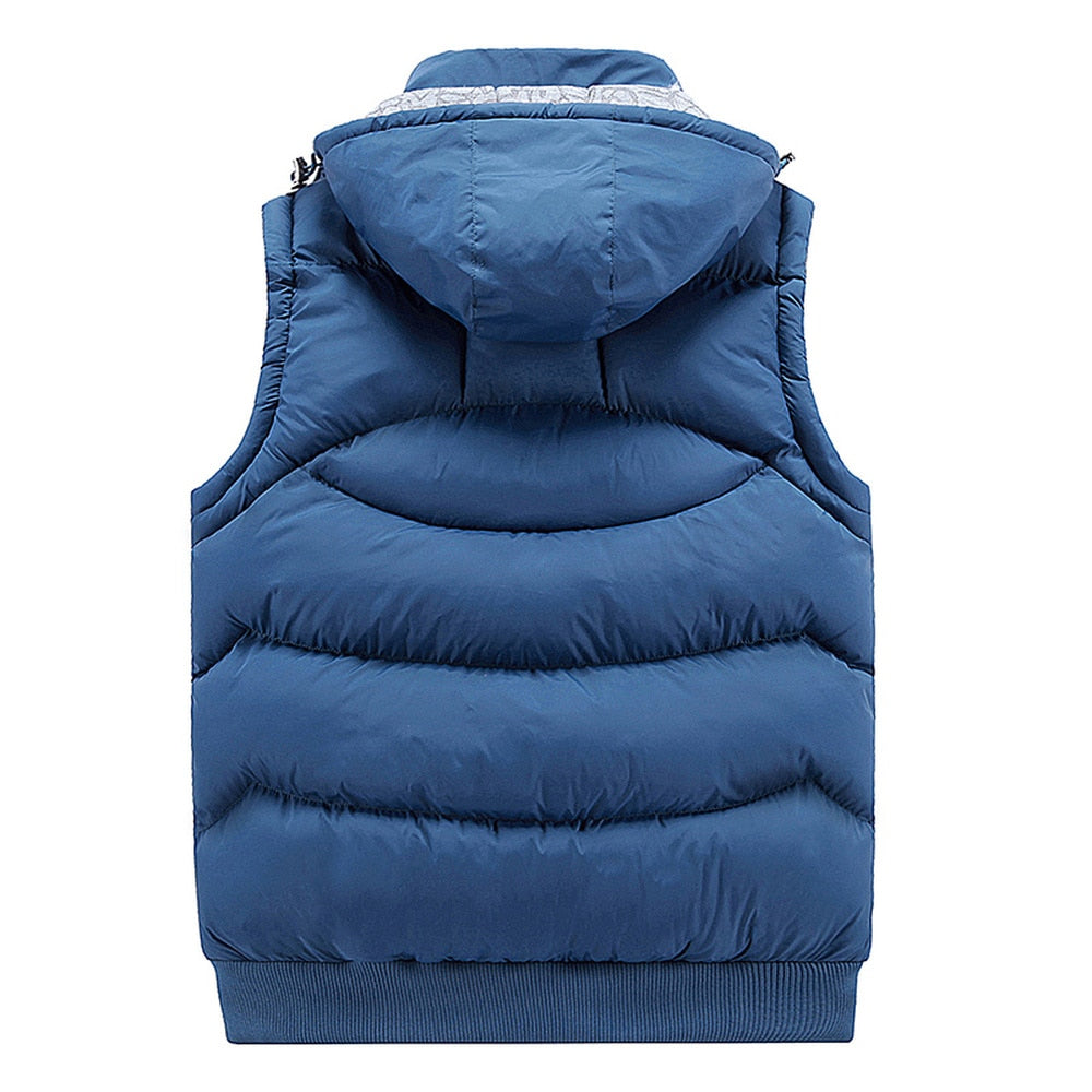 Fashion Sleeveless Jacket Men's Thickening 100% Cotton Vest Hat