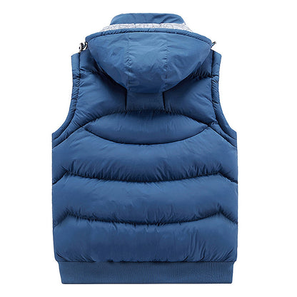 Fashion Sleeveless Jacket Men's Thickening 100% Cotton Vest Hat