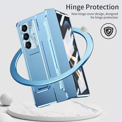 Samsung zfold 5 phone case FOLD4 flat hinge folding protective cover FOLD3 solid color bracket anti drop