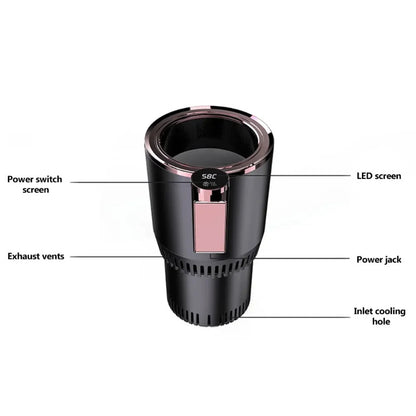 2 In1 Car Heating Cooling Cup 12V Smart Car Cup Holder Digital Temperature