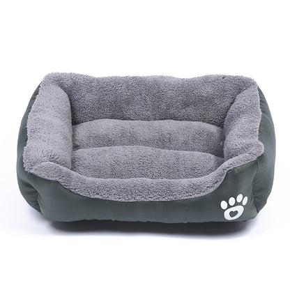 Soft and cozy fleece pet bed. Waterproof bottom.