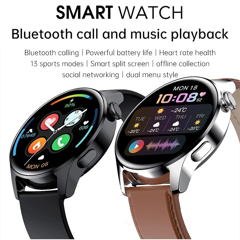 Men's Waterproof Sport Fitness Tracker Weather Display Bluetooth Call Smartwatch For Android IOS