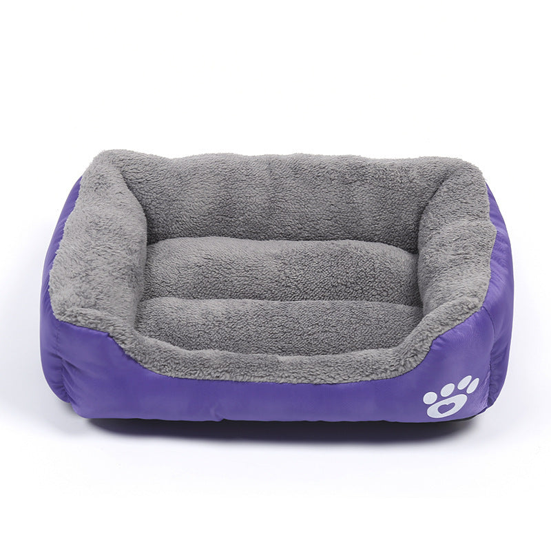 Soft and cozy fleece pet bed. Waterproof bottom.