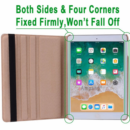 360 Degree Rotating Leather Smart Cover Case for Apple iPad Air 1 Air 2 5 6 New iPad 9.7 2017 2018 5th 6th Generation