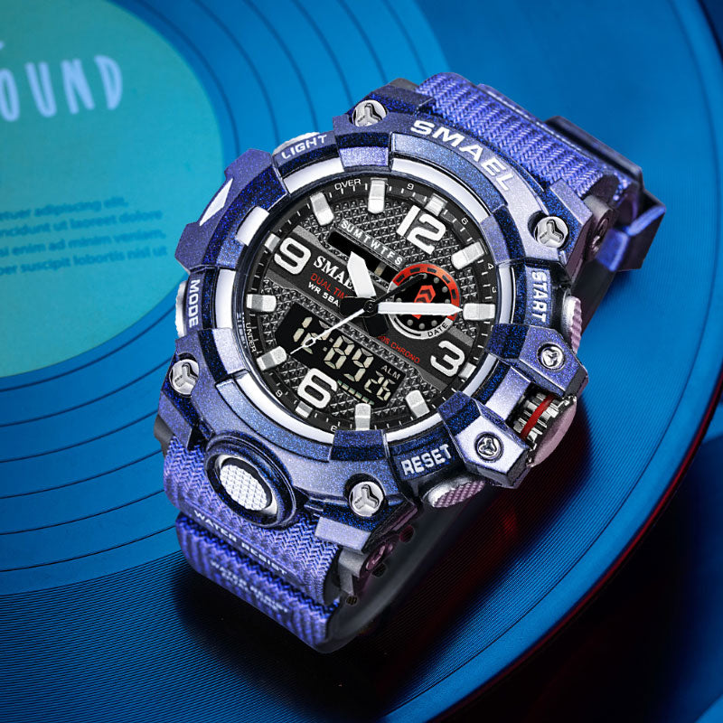 SMAEL 8035 Men Sport Watches Dual Time Digital Watch Quartz 50m Waterproof Watch