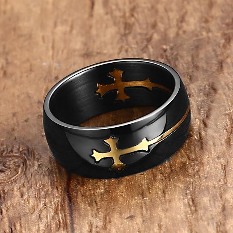 Vnox Separable Cross Ring for Men & Women