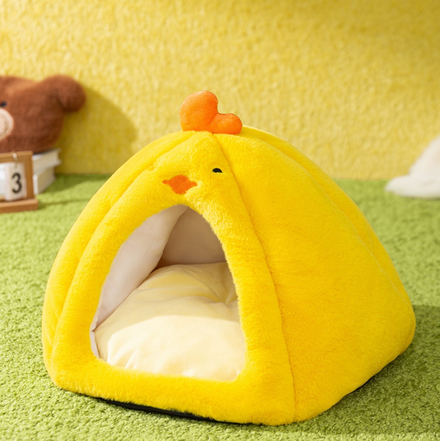 Toast bread pet open semi closed bed for cats and dogs