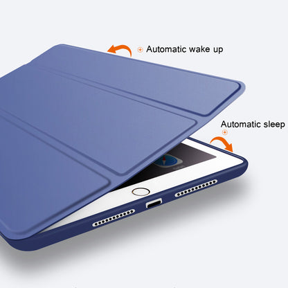 Case For iPad 9.7 inch Soft silicone bottom+PU Leather Smart Cover Auto Sleep (2017-2018)