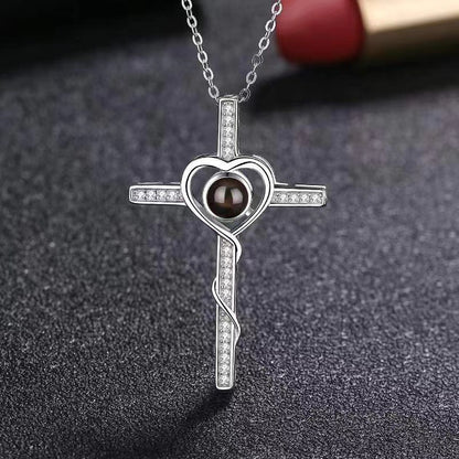 Heart shaped Cross Necklace for men and women-fashionable and simple cross necklace
