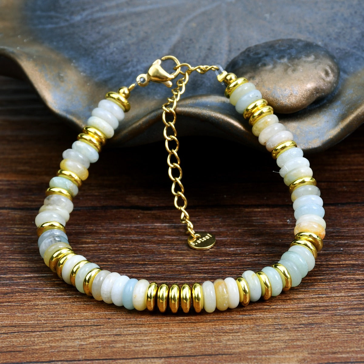 In style dopamine colored natural crystal bracelet